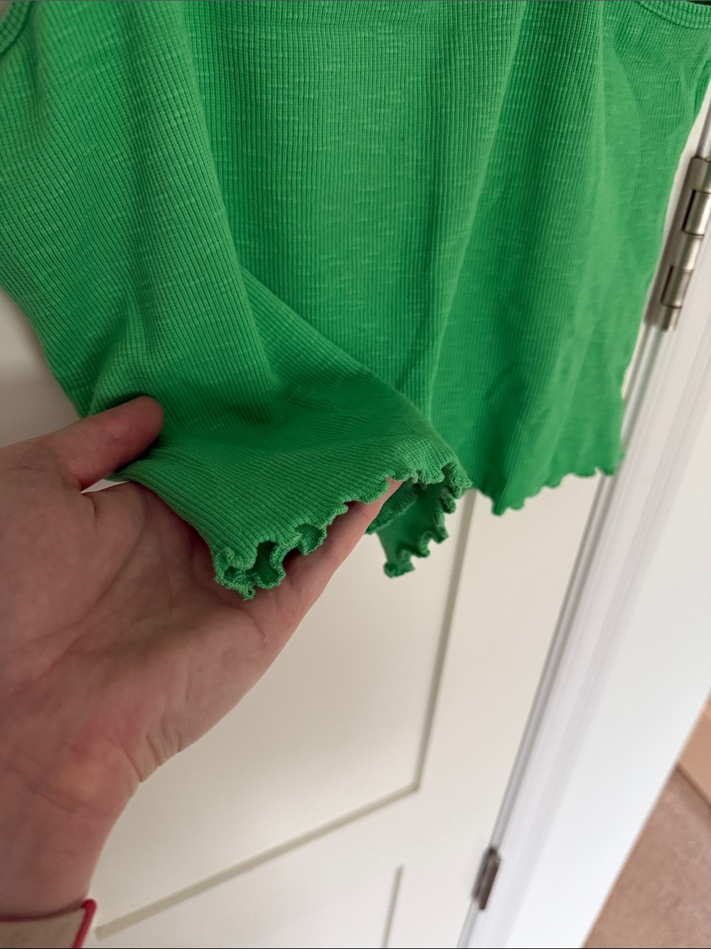 ASOS Cropped Ribbed Racerback Tank Top - Green - Picture 3 of 5